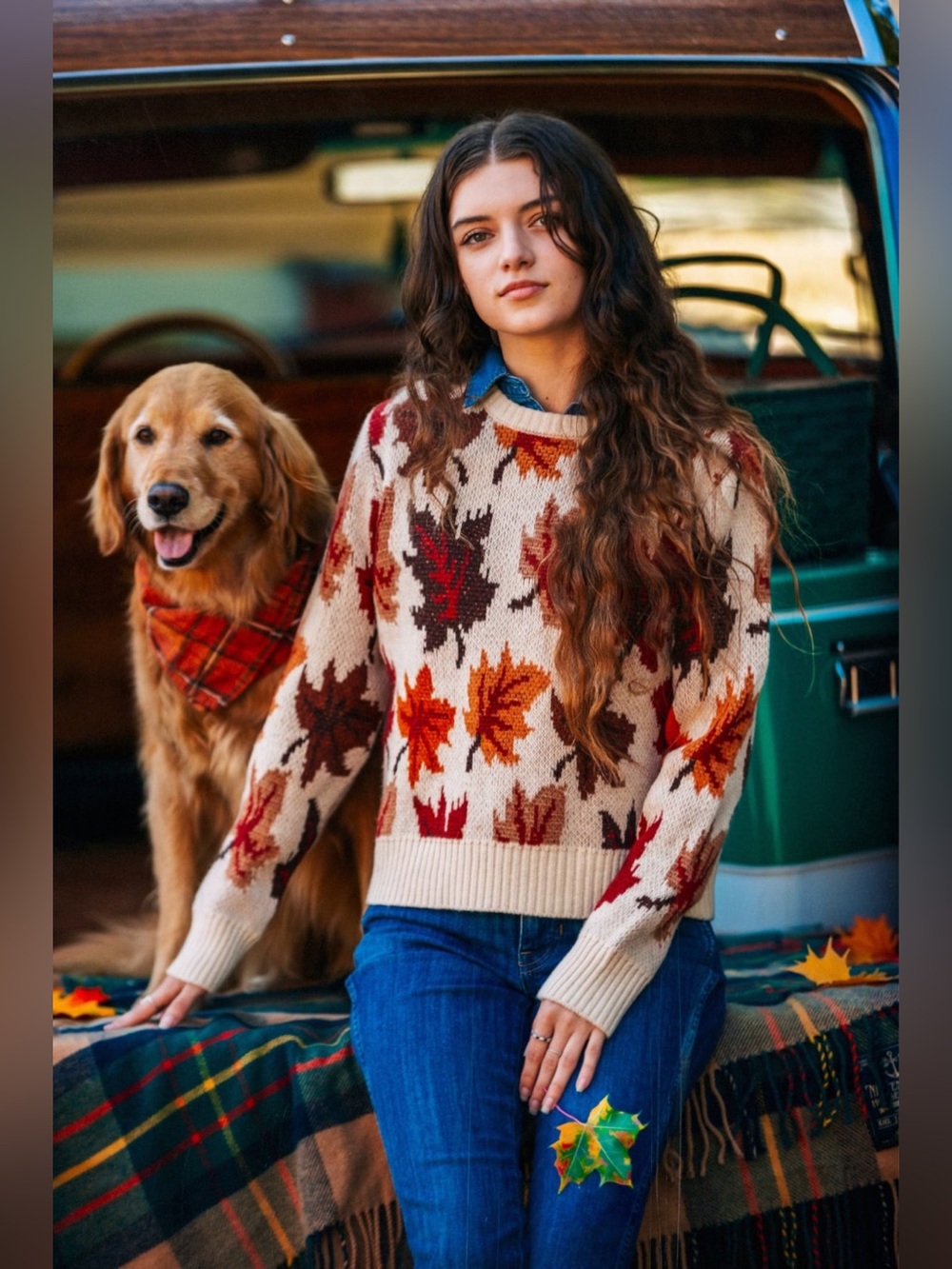 Kiel James Patrick Harvest Leaves Sweater